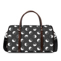 Grey And White Yin Yang Pattern Print Duffel Bag