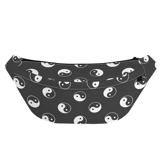 Grey And White Yin Yang Pattern Print Fanny Pack