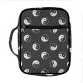 Grey And White Yin Yang Pattern Print Front Pocket Bible Bag