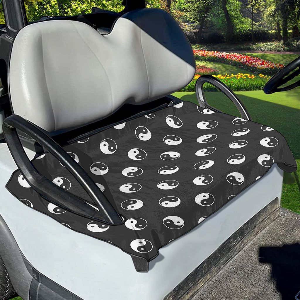 Grey And White Yin Yang Pattern Print Golf Cart Seat Cover