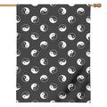 Grey And White Yin Yang Pattern Print House Flag