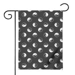 Grey And White Yin Yang Pattern Print House Flag