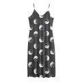 Grey And White Yin Yang Pattern Print Jersey Midi Cami Dress