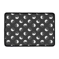 Grey And White Yin Yang Pattern Print Kitchen Mat