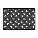 Grey And White Yin Yang Pattern Print Kitchen Mat