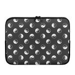 Grey And White Yin Yang Pattern Print Laptop Sleeve