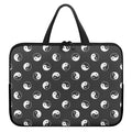 Grey And White Yin Yang Pattern Print Laptop Sleeve With Handle