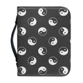 Grey And White Yin Yang Pattern Print Leather Bible Cover