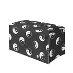 Grey And White Yin Yang Pattern Print Leather Tissue Box Cover