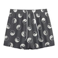 Grey And White Yin Yang Pattern Print Mesh Shorts