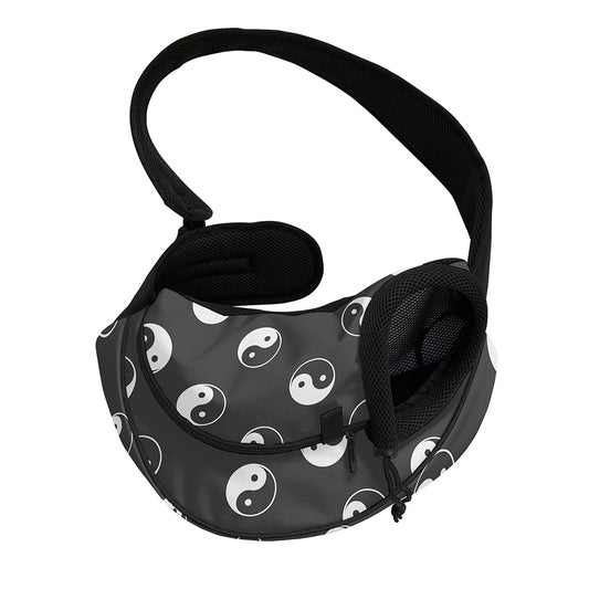 Grey And White Yin Yang Pattern Print Pet Sling Carrier