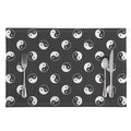 Grey And White Yin Yang Pattern Print Placemat