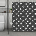 Grey And White Yin Yang Pattern Print Polyester Shower Curtain