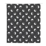 Grey And White Yin Yang Pattern Print Polyester Shower Curtain