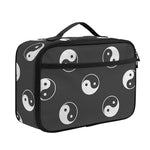 Grey And White Yin Yang Pattern Print Portable Lunch Bag