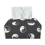Grey And White Yin Yang Pattern Print Rectangle Tissue Box Cover