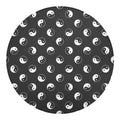 Grey And White Yin Yang Pattern Print Round Blanket