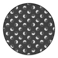 Grey And White Yin Yang Pattern Print Round Floor Mat