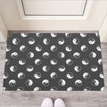 Grey And White Yin Yang Pattern Print Rubber Doormat