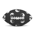 Grey And White Yin Yang Pattern Print Rugby Ball