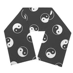 Grey And White Yin Yang Pattern Print Scarf
