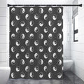 Grey And White Yin Yang Pattern Print Shower Curtain
