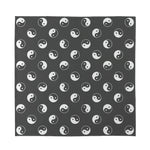 Grey And White Yin Yang Pattern Print Silk Bandana