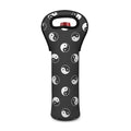 Grey And White Yin Yang Pattern Print Single Neoprene Wine Tote
