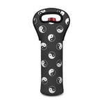Grey And White Yin Yang Pattern Print Single Neoprene Wine Tote
