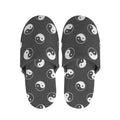 Grey And White Yin Yang Pattern Print Slippers
