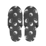 Grey And White Yin Yang Pattern Print Slippers