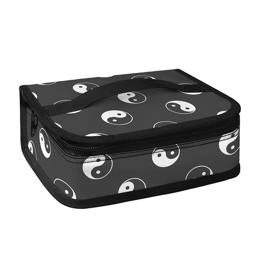 Grey And White Yin Yang Pattern Print Small Lunch Bag