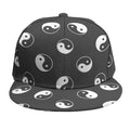 Grey And White Yin Yang Pattern Print Snapback Cap