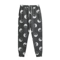 Grey And White Yin Yang Pattern Print Sweatpants