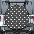 Grey And White Yin Yang Pattern Print Tire Cover