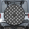 Grey And White Yin Yang Pattern Print Tire Cover With Camera Hole
