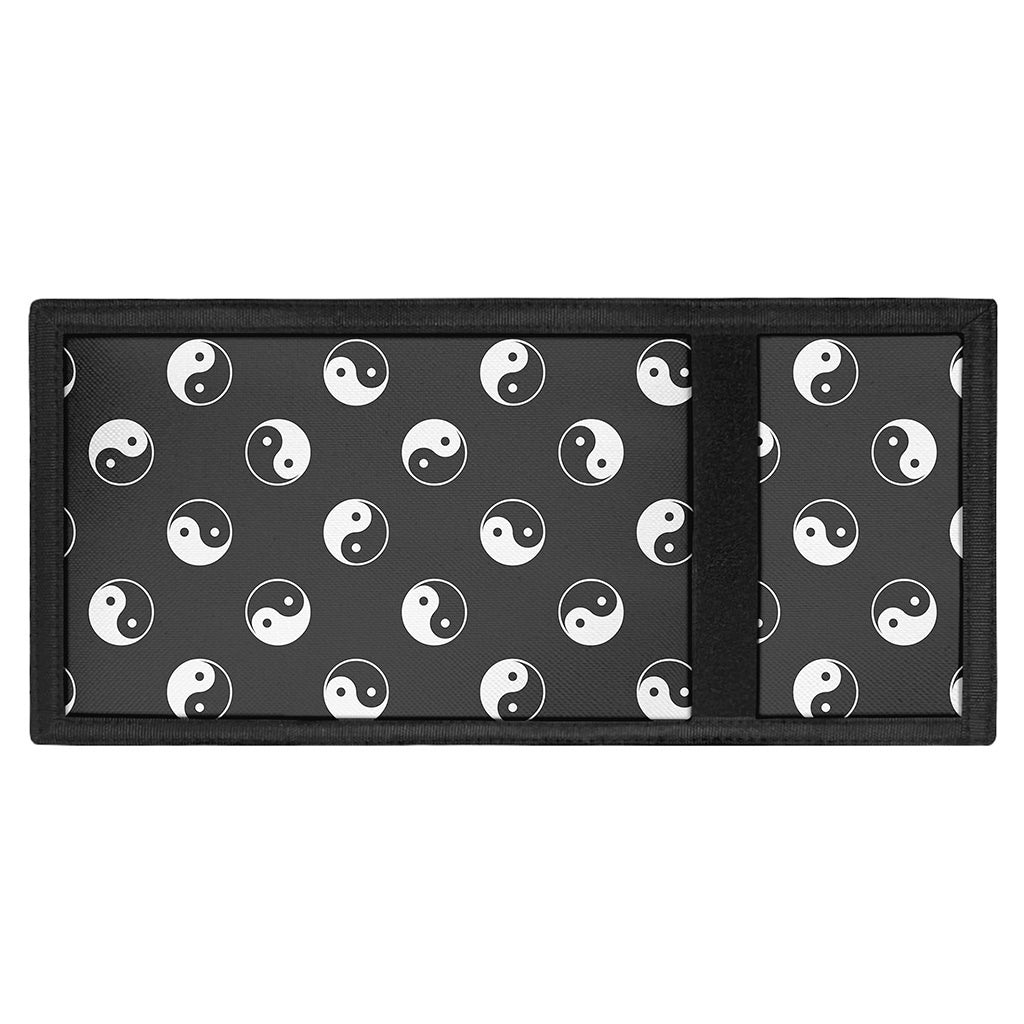 Grey And White Yin Yang Pattern Print Trifold Wallet