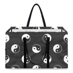 Grey And White Yin Yang Pattern Print Utility Tote Bag