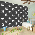Grey And White Yin Yang Pattern Print Wall Sticker