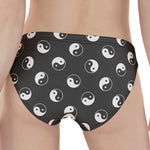 Grey And White Yin Yang Pattern Print Women's Panties