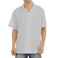 Grey And White Zigzag Pattern Print Aloha Shirt