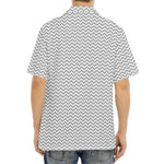 Grey And White Zigzag Pattern Print Aloha Shirt