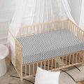 Grey And White Zigzag Pattern Print Baby Crib Sheet