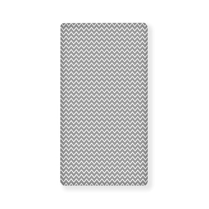 Grey And White Zigzag Pattern Print Baby Crib Sheet