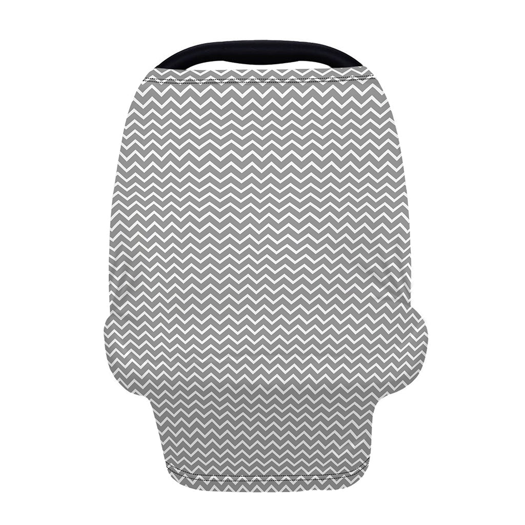 Grey And White Zigzag Pattern Print Baby Seat Cover