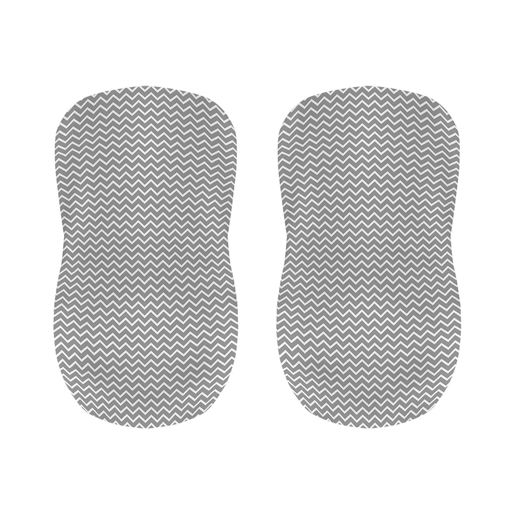 Grey And White Zigzag Pattern Print Bar Stool Covers