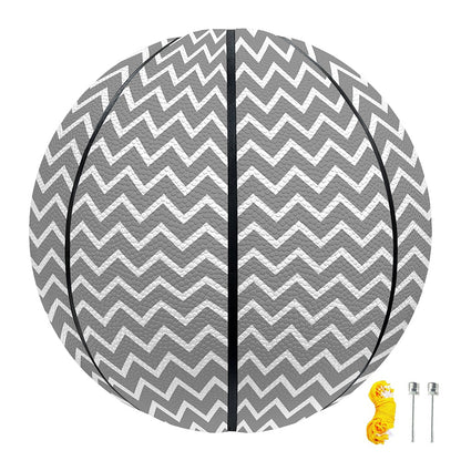 Grey And White Zigzag Pattern Print Basketball