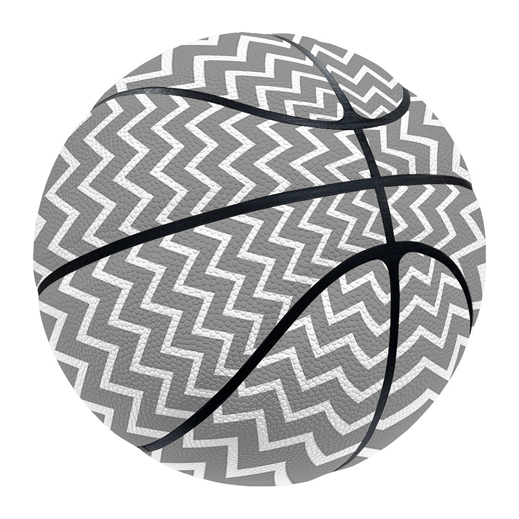 Grey And White Zigzag Pattern Print Basketball