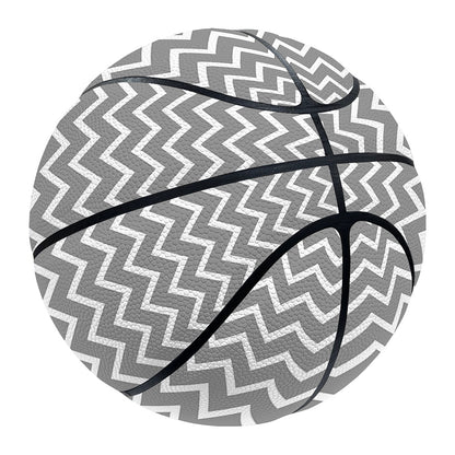 Grey And White Zigzag Pattern Print Basketball