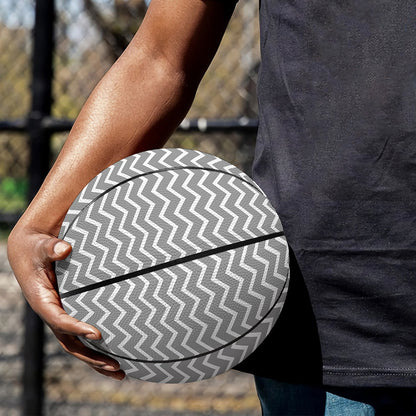 Grey And White Zigzag Pattern Print Basketball